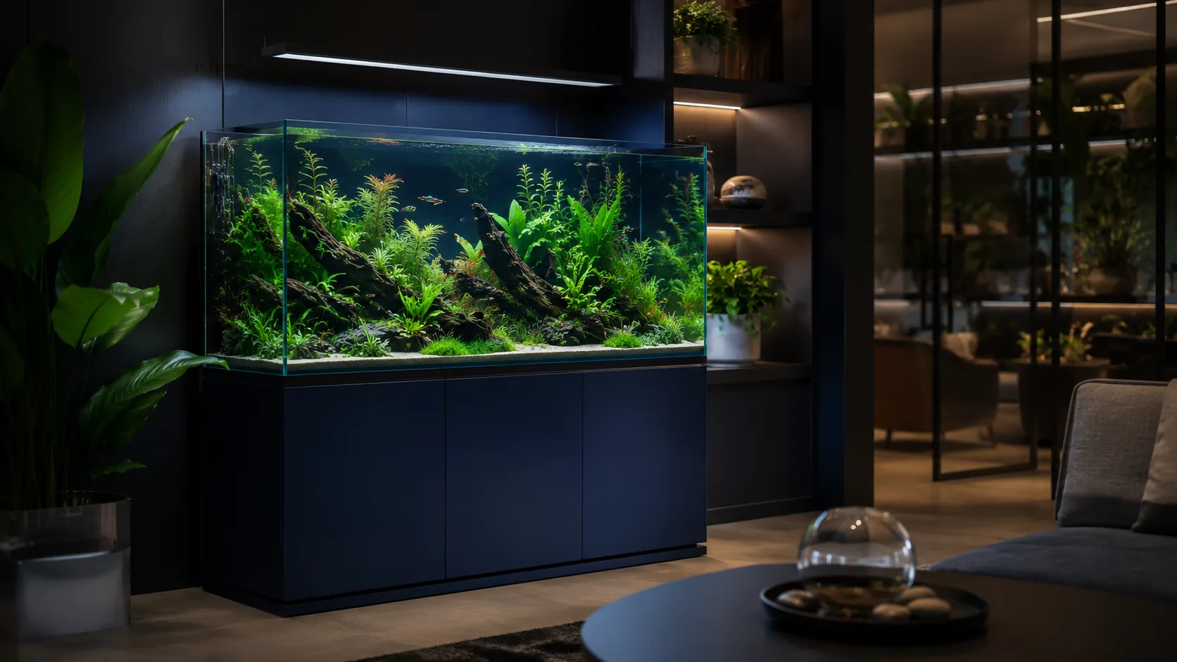 Planted display aquarium